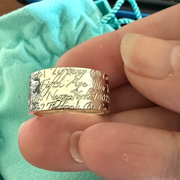 🩵8 1/2 Tiffany & Co. Wide Notes 727 Fifth Ave New York Ring Band - RETIRED RING - Picture 13 of 14